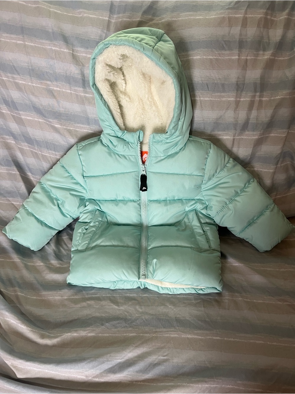 Ozark Trail Kids Aqua/Teal Puffer Jacket with Hood